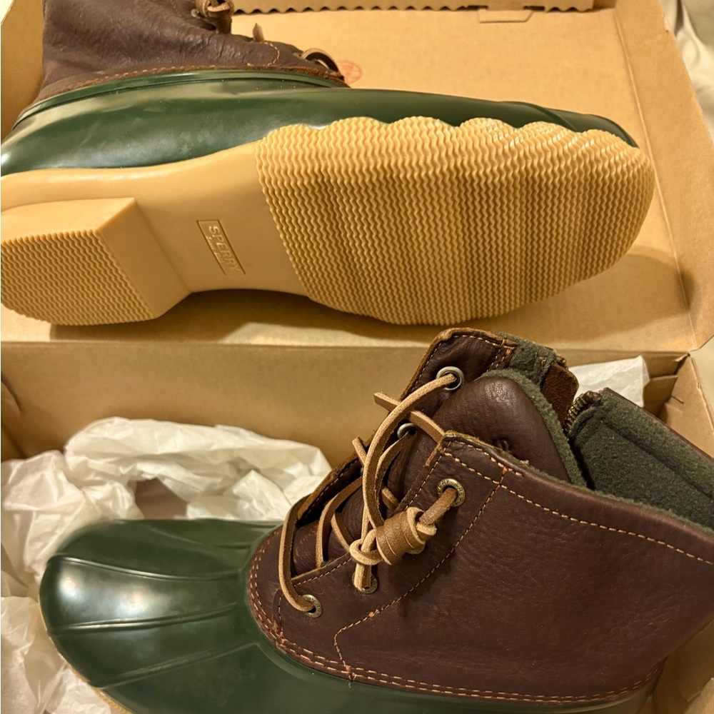 Sperry Duck Rain Boots for University of Oregon Student/Fan Green Size 9